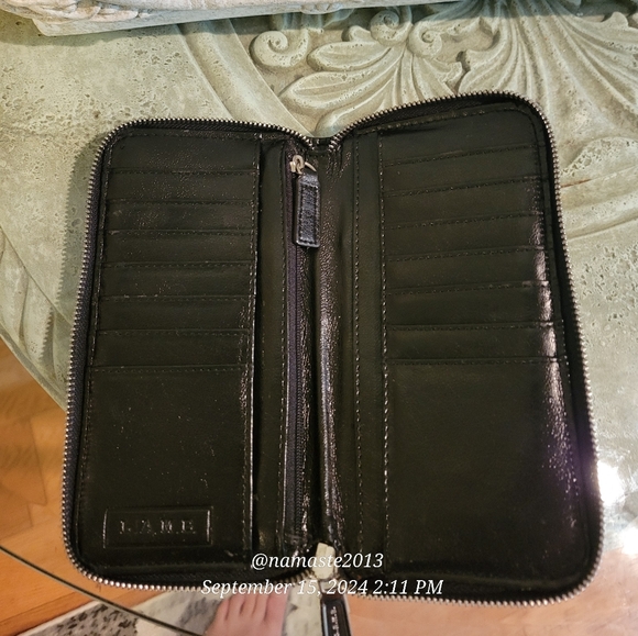 L.A.M.B. Gwen Stefani Logo Paint Spill Graffiti Wallet Leather PVC Designer #45 - Picture 9 of 12